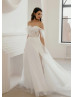 Off Shoulder Ivory Lace Sparkly Tulle Gorgeous Wedding Dress Off Shoulder Ivory Lace Sparkly Tulle Gorgeous Wedding Dress